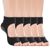 5 Pack Yoga Socks Non Slip With Grips Barre Pilates Toe Sock For Women Men on sale 5 Pack Yoga Socks Non Slip With Grips Barre Pilates Toe Sock For Women Men on sale