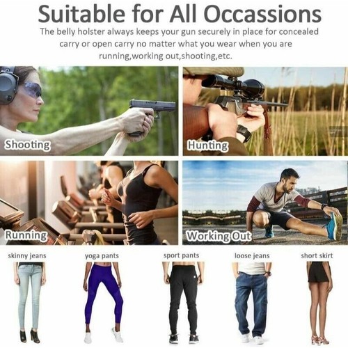 Invisible Elastic Belly Band Waist Pistol Gun Holster Belt Girdle men Women XL - Picture 4 of 12