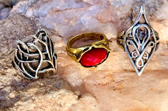 Elven and Gandalf Ring of Power Bundle Fantasy Middle Earth LOTR Ring  Set