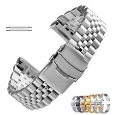Cinturino Orologio Giubileo Acciaio Massiccio Cinturino Orologio Bracciale 18-30mm Sostituire