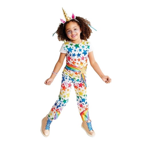 Pantaloni Jogger JoJo Siwa Per Bambina, Tutti Over Print Arcobaleno E Unicorni, Blu, Taglie 4-16 Anni