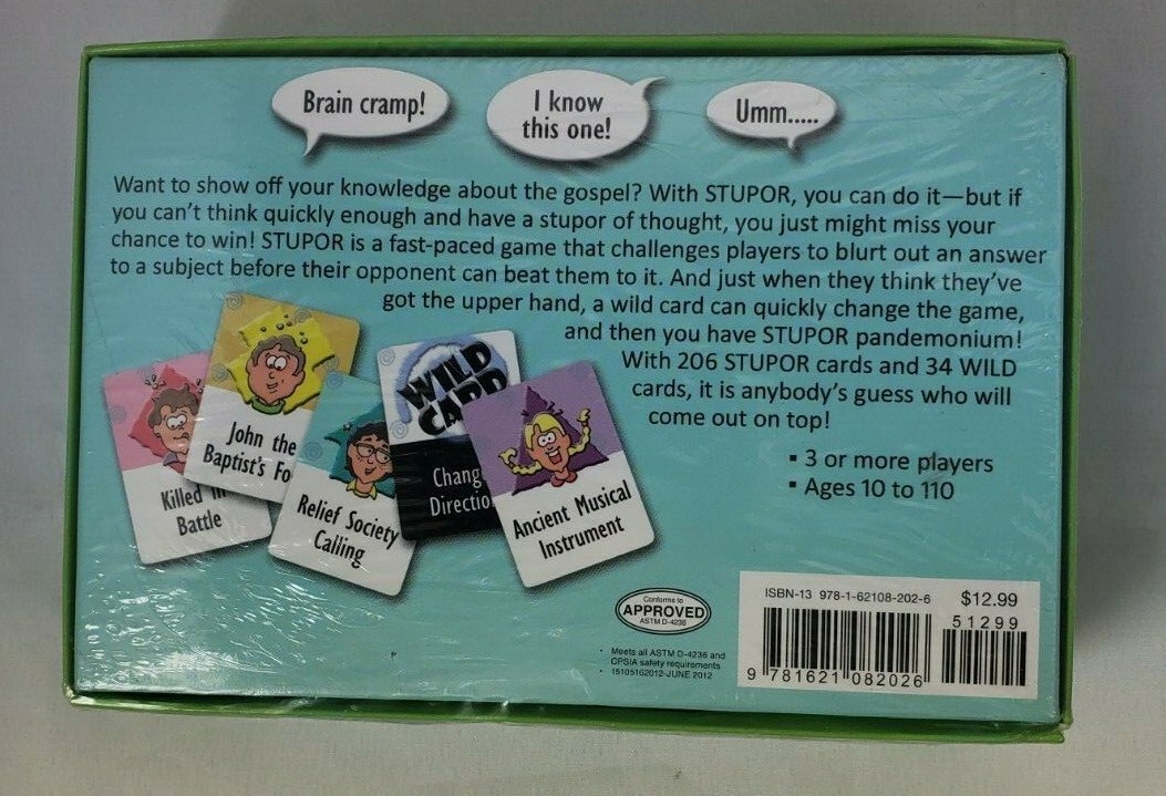 Stupor Quick Thinking Card Game Great for Fun Family Night LDS