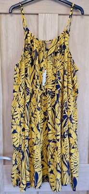 Accessorize Leaf Print Mini Dress Size XL BNWT