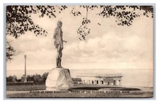 Plymouth MA Statue of Chief Massasoit Friend of Pilgrims Divided Back Postcard