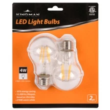 6-Pack KINGMAN LED Light Bulbs 4W | 2 Bulbs per Pack - Energy Efficient Lighting