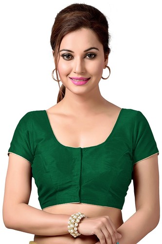 Solid Ready Made Blouse / Choli Short Sleeve Hook & Eye For Women RB05 - Picture 53 of 94