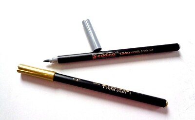 2 x edding 1340 metallic brush pen Pinselstift 2 Stück