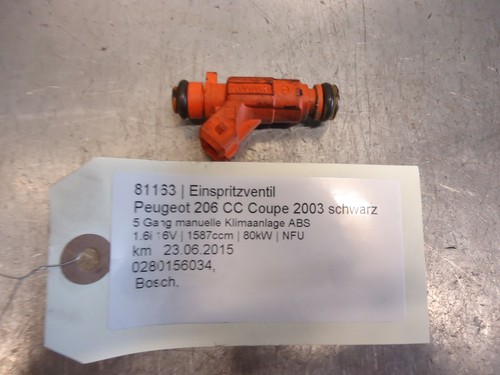 Einspritzventil Peugeot 206 CC 0280156034 1.6i 16V 80kW NFU 81163