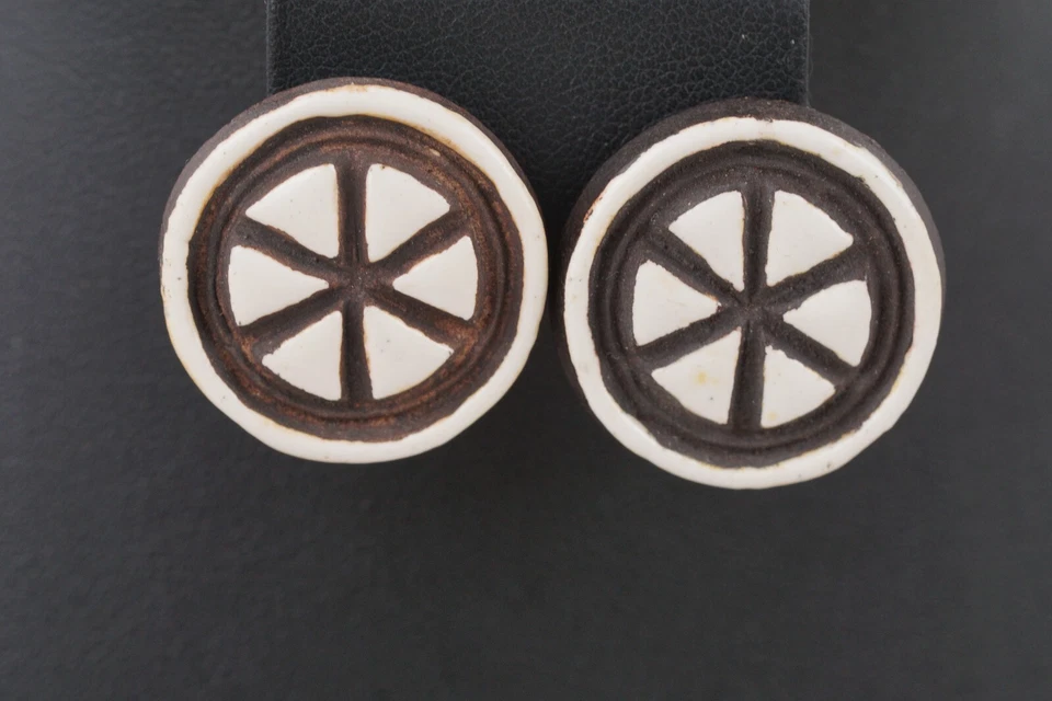 Antique Tiki Isle Handmade Coconut Shell Enamel Necklace Earrings & Bracelet Set - Image 3 of 4