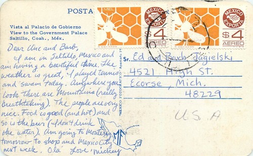 Regierungspalast Saltillo Coah Mexiko PM 1968 Postkarte - Bild 2 von 2