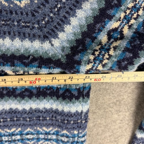 Wallace & Barnes J Crew Jumper Mens Extra Large Blue Fair Isle Sweatshirt Wool - Picture 3 of 8