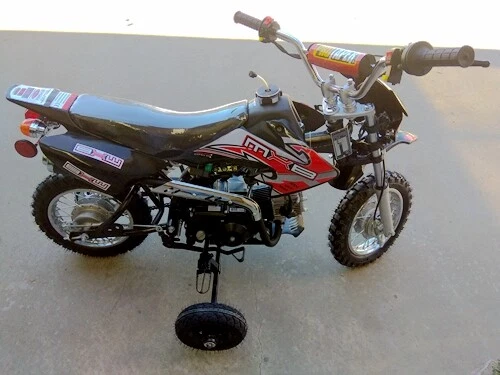 NEW MOTORCYCLE TRAINING WHEELS FOR 50cc 4 STROKE DIRT BIKE REAL SIDE - Picture 2 of 5