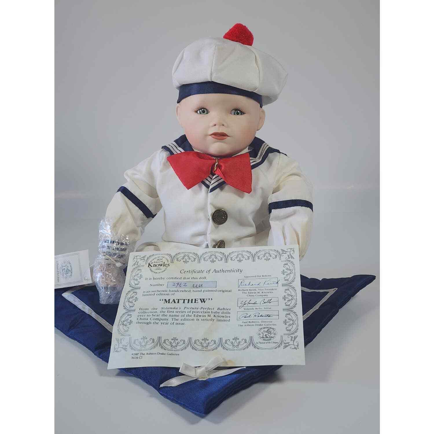 1987 Ashton Drake Matthew Porcelain Sailor Doll Yolanda's Picture-Perfect Babies