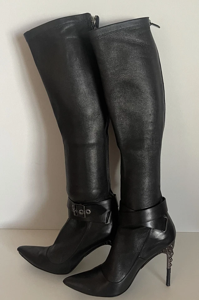 Botas hasta la rodilla de cuero elástico BALDAN Hechas en Italia $1375 para mujer EU37 Foto 2 de 4