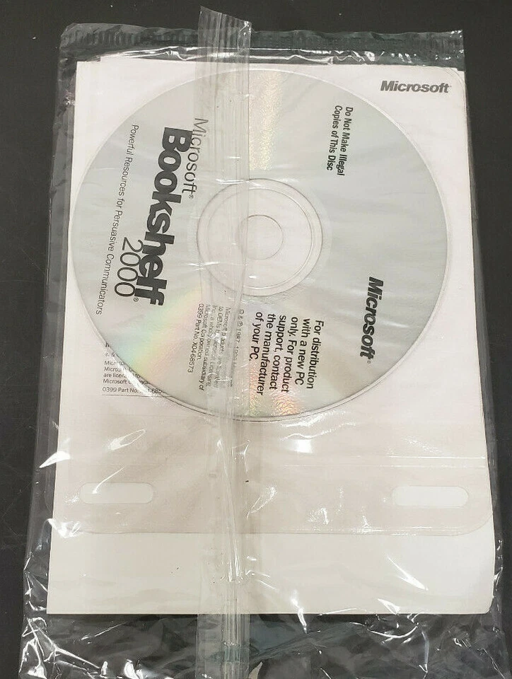 New Old Stock Microsoft Bookshelf 2000 CD and Product ID - Image 2 of 2