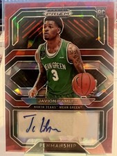 2021 Panini Prizm draft pick Javion Hemlet Penmanship AUTO red crack ice North T