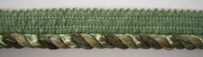 4 1/4  2 3/8 Yds. Sage/Olive/Cavern Green 3/8" Piping TwistCord 1" Wide p-183