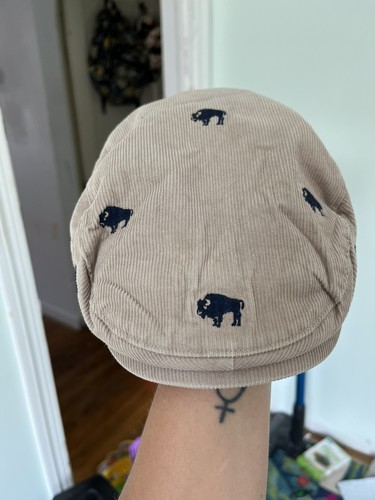 Janie and Jack Newsboy Cap Corduroy Hat Boys Size 4-5Y Beige Embroidered