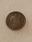 1854 UNITED STATES US Silver SEATED LIBERTY Vintage Antique Dime Coin