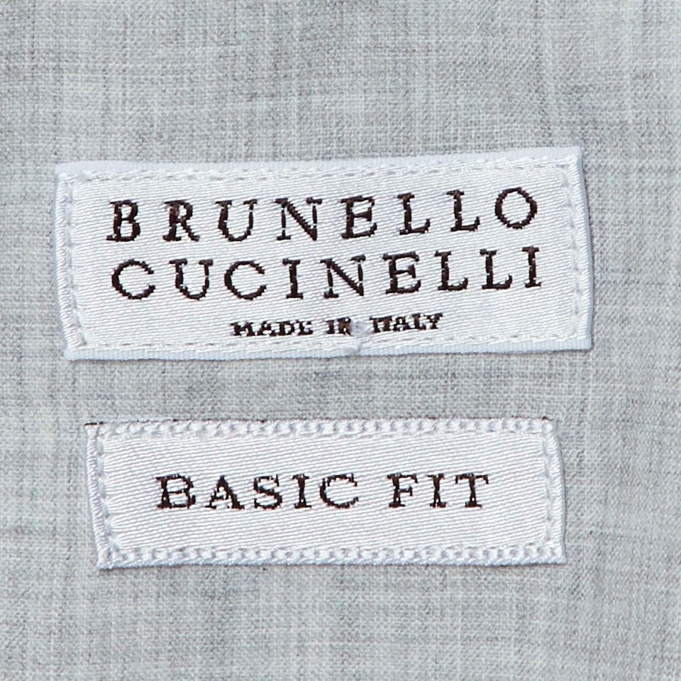Chemise Brunello Cucinelli en coton rayé violet blanc coupe basique L - Photo 4/4