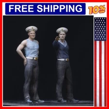 1/35 Scale WWII Soviet Navy Soldier 2 People Resin Figure Assembled Model Kit...