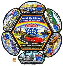 BSA RAINBOW COUNCIL OA WAUPECAN 197 IL 2026 JAMBOREE 7-PATCH ROUTE 66 JSP SET