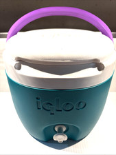 IGLOO 2 Gallon Water Drink Cooler Jug Green White Pink Made In USA Vintage