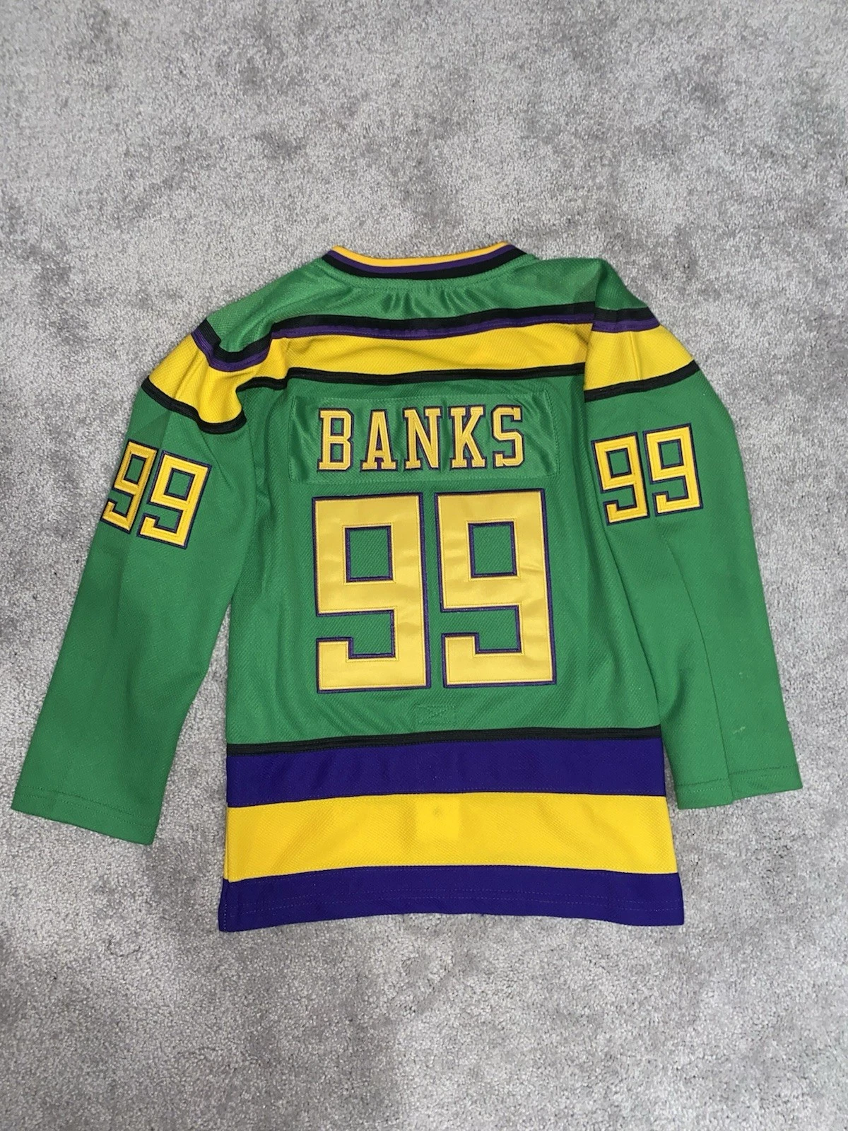 Mighty Ducks Movie Adam Banks #99 Green Hockey Jersey