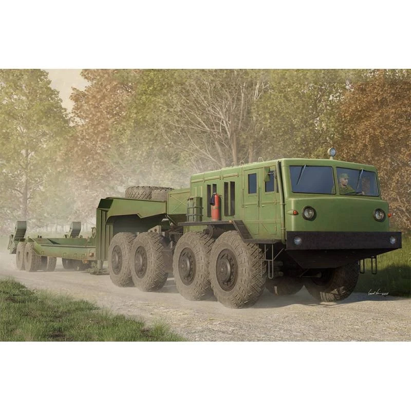 Modellino Camion Porta-Char Maz-545 Trasporto Con Chmzap-5247g Semi-Rimorchio Tr - Immagine 2 di 4