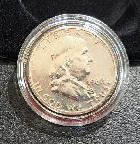 1960-P, Ben Franklin Half Dollar, 90% Silver, UNC