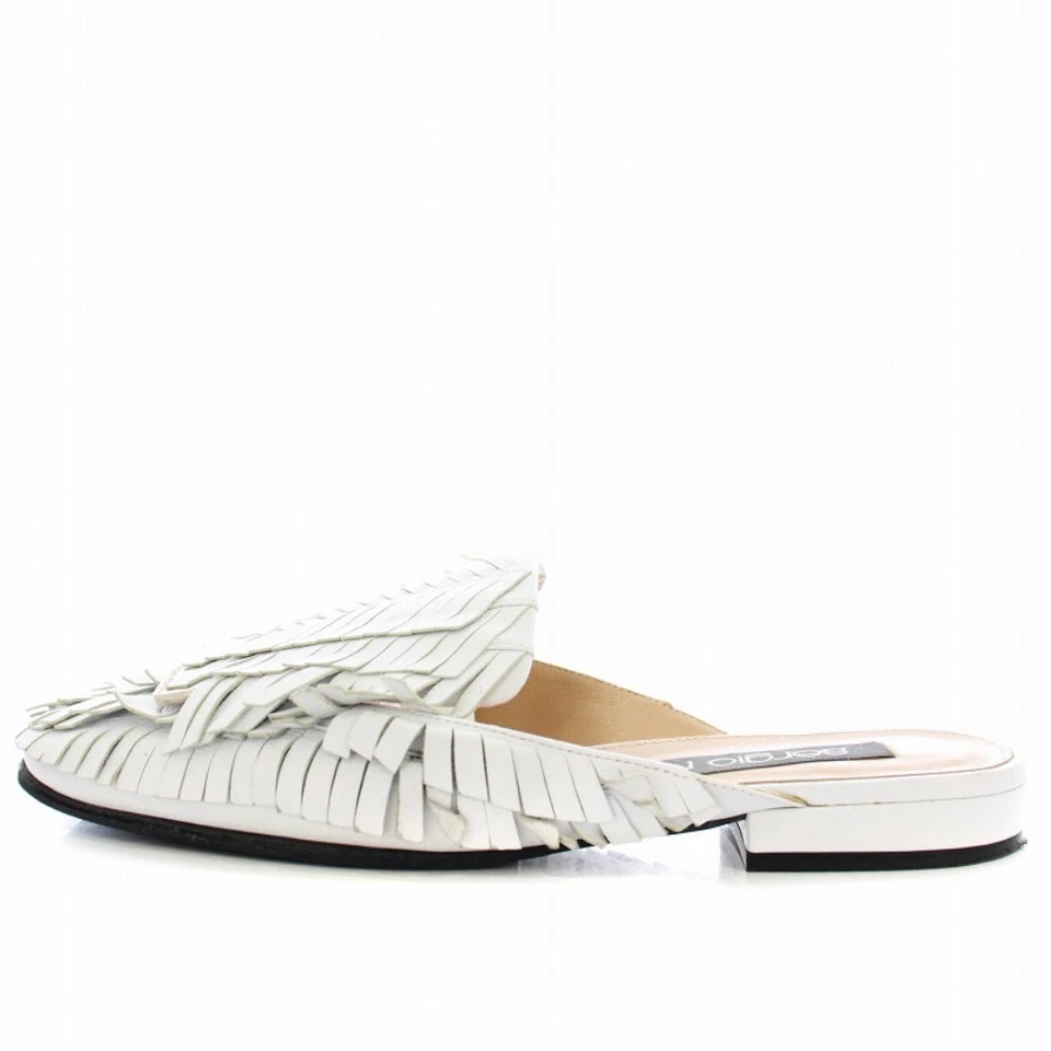 Sapato plano feminino Sergio Rossi tamanho 37,5 couro branco - Imagem 2 de 4