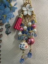 Original Bolso de Mano Joyería Monedero ENCANTO Lámpara Trabajo Cuentas de Vidrio Flor Llave