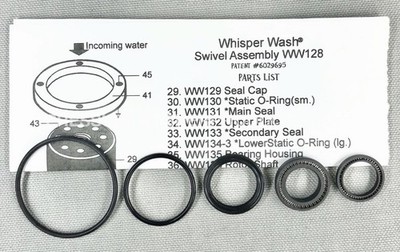 Whisper Wash WW315 Swivel Seal Repair Kit for Series 3 Green Top