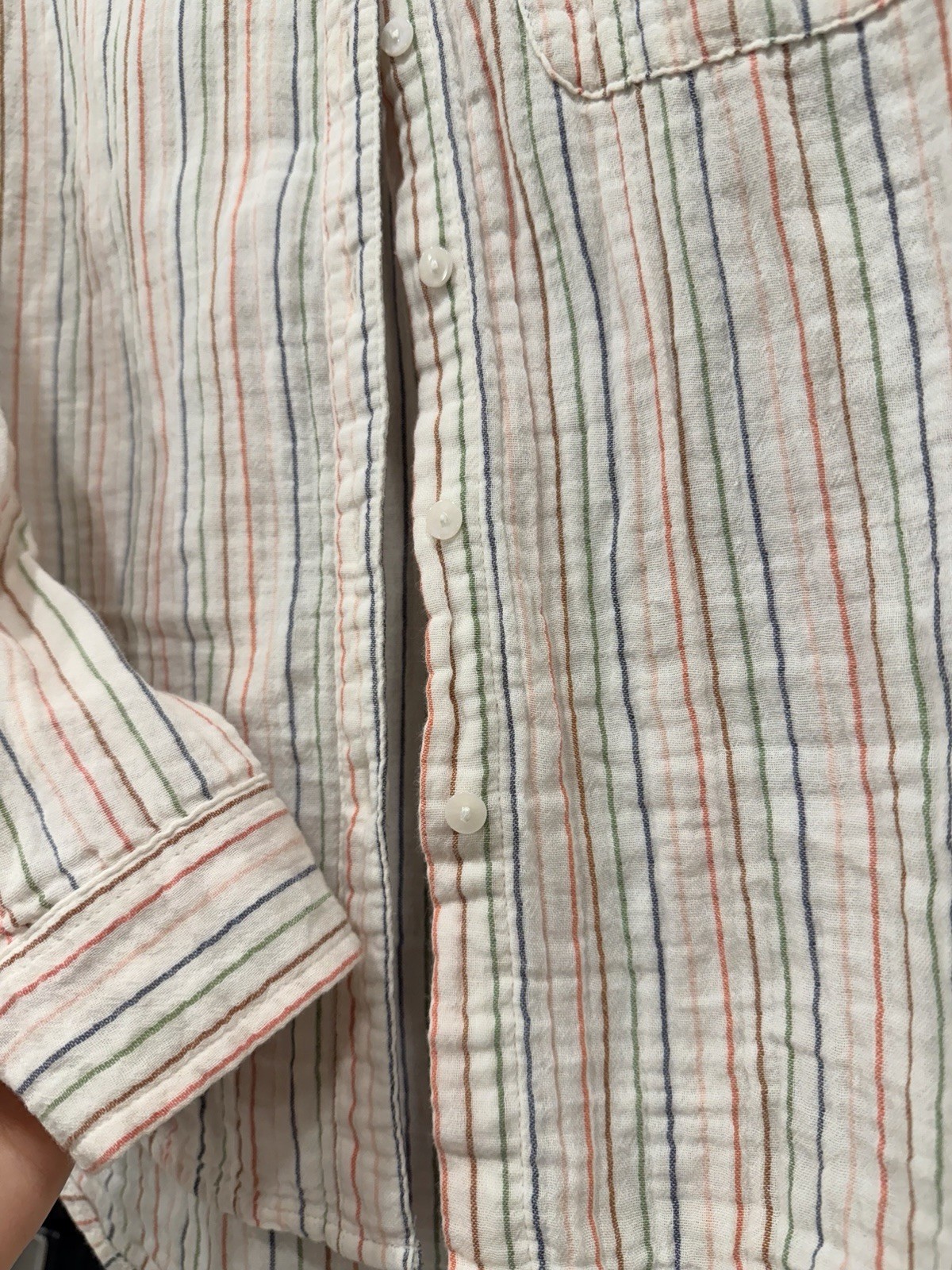 Universal Thread Multicolor Striped Button-Up Shi… - image 5