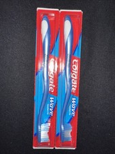 VTG 2 Colgate WAVE 54 Toothbrush Full Head Soft Twisted Scrubbing 2006