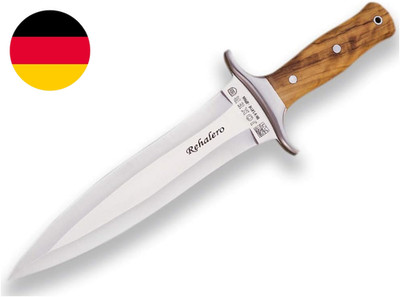 Joker Jagdmesser Rehalero CO10 Mit Olivenholzgriff, Klinge 23,5 Cm, Braune Leder