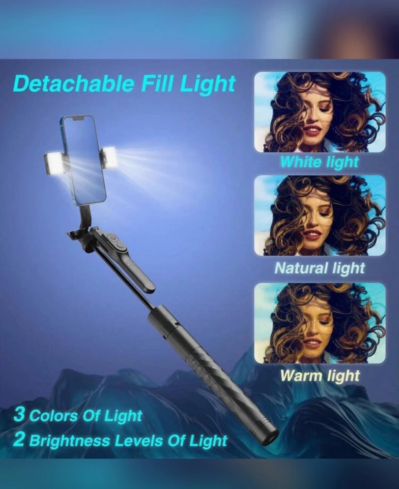 Face Tracking Tripod 360 Rotating iPhone Camera Stand Selfie Stick w/Remote - Image 2 of 4