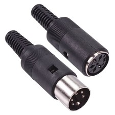 Pair 5-Pin DIN Plug  Socket Connector 240 