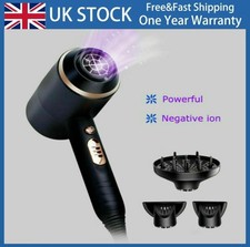 4000W Professional Fast Dry Dryer Ionic Hair Dryer for Curly Straight Hair Black