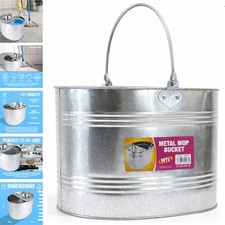 16L GALVANISED HEAVY DUTY METAL STEEL MOP BUCKET INDUSTRIAL HOME FLOOR CLEANING