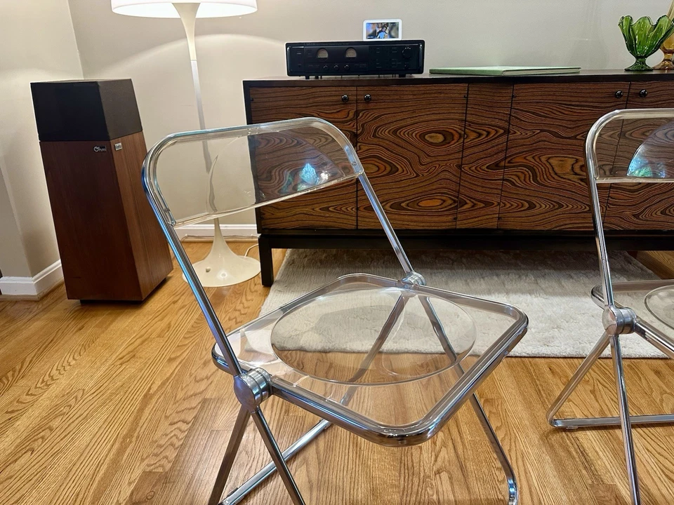 Par de sillas plegables vintage Anonima Castelli Plia - diseño Giancarlo Piretti Foto 2 de 4