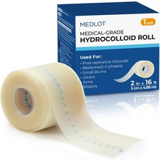 Hydrocolloid Roll for Wound Care, 2in x 16ft, Pimple Patch Roll