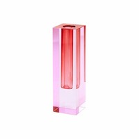 Gift Company Vase Sari, Dekovase, Blumenvase, Kristallglas, Pink, Rot, 17 Cm