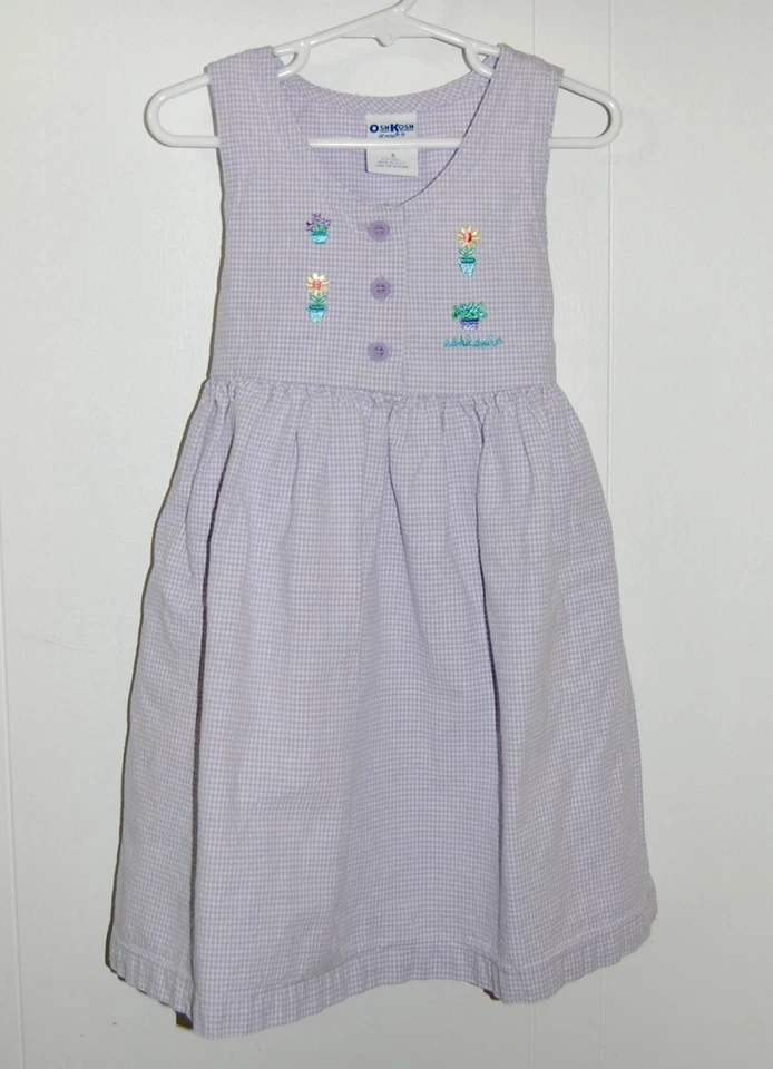 Vintage Oshkosh B’Gosh Girls Light Purple And White Gingham Dress - Image 2 of 4