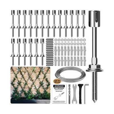 Wire Trellis for Climbing Plants Outdoor, 20-Set Wall Wire Trellis Kit with 5...