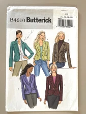 Butterick Misses’ Jacket Pattern B4610 Size 14-20 UNCUT