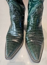 Mens Green Alligator Western X Toe Cowboy Boo...