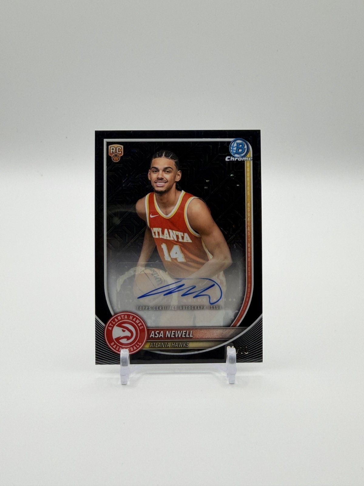 2025-26 Bowman Basketball Asa Newell Bowman Chrome Black Mojo Auto /10 #BCA-AN