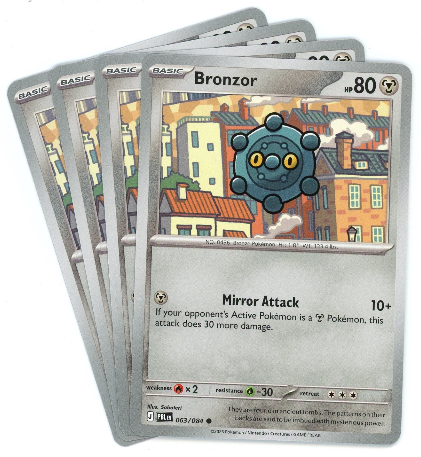 x4 Bronzor - 063/084 - Pitch Black PBL - Pokemon NM/M