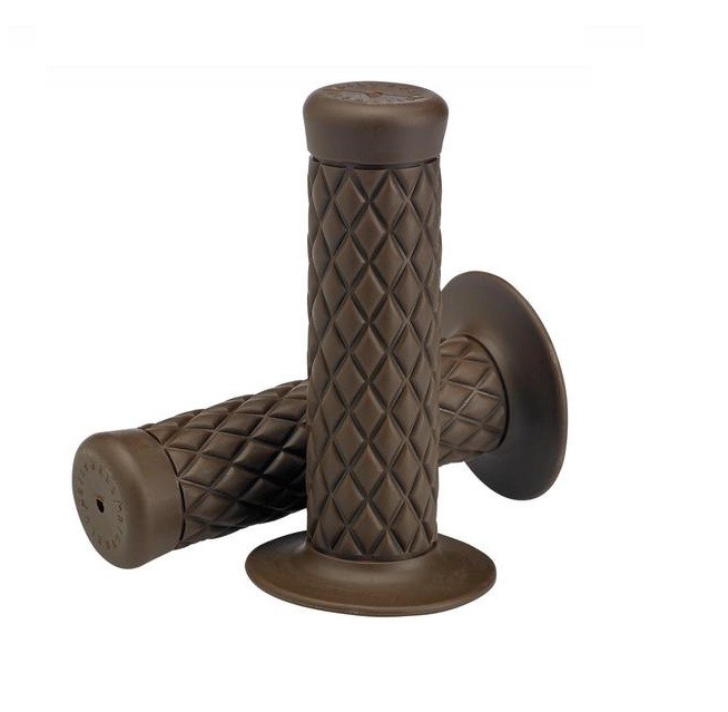 Biltwell Thruster TPV Rubber 1"" (25mm) Handlebar Grips Pair - Chocolate Brown